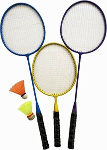 ファミリーバトミントン3本セット バドミントン ラケットレジャー 外遊びに最適 DF120