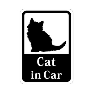 Cat in Car 「長毛子猫」 車用ステッカー