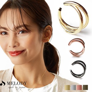 Clip-On Earring Gold Post Ear Cuff Made in Japan