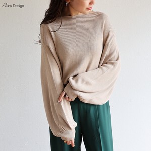 Sweater/Knitwear Knitted Tops Rib Puff Sleeve