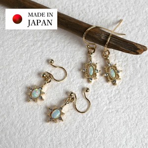 ピアス イヤリング 日本製 ジュエリー  ニッケルフリー オパール ノンホールピアス pe-n79