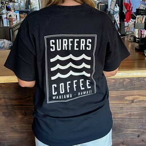 予約販売　2025春夏　Tシャツ　SURFERS COFFE   BACK LOGO　ブラック