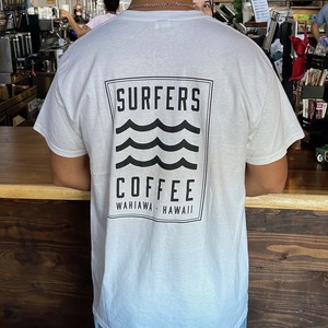 予約販売　2025春夏　Tシャツ　SURFERS COFFEE  BACK LOGO  ホワイト