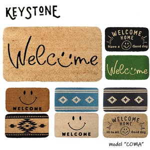 キーストーン【KEY STONE】コイヤーマット 玄関マット スマイル ネイティブ ナチュラル カフェ風 おしゃれ