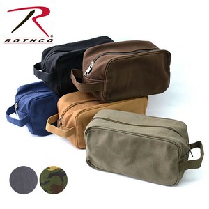 ロスコ 【Rothco】8126 CANVAS TRAVEL KIT BAG  コスメポーチ 小物入れ マチ付き トラベル 旅行 ミリタリー