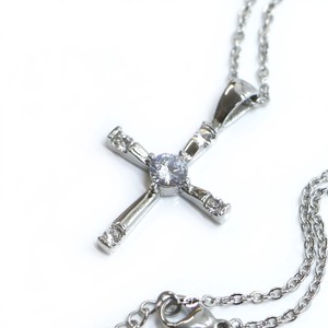 ステンレス ネックレス クロス 十字架 ジルコニア シルバー レディース メンズ アクセサリー