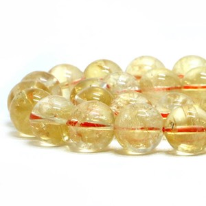 シトリン【丸玉】12mm【天然石ビーズ・パワーストーン・1連販売・ネコポス配送可】