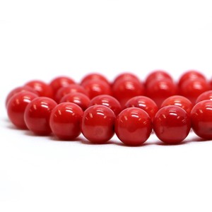 コーラル（さんご）赤色【丸玉】10mm【天然石ビーズ・パワーストーン・1連販売・ネコポス配送可】