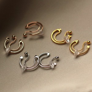 Clip-On Earrings Gold Post Earrings Jewelry 1 tablets Made in Japan