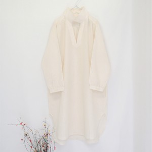 Button Shirt/Blouse Cotton Linen One-piece Dress