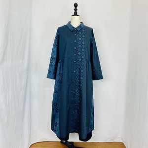 Casual Dress Gathered Dress Waist Front Opening