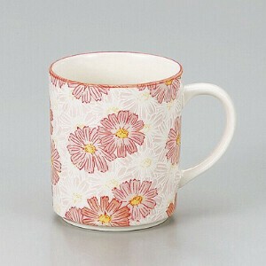 【日本製】華々赤切立マグ 【陶器】