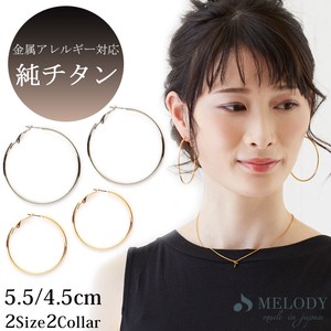钛耳针耳环 女士 宝石 5.5cm 日本制造
