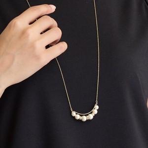 Pearls/Moon Stone Gold Chain Pearl Nickel-Free Necklace Long Jewelry Made in Japan