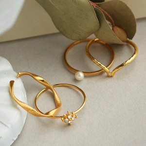 Plain Ring Pearl Nickel-Free Rings Jewelry Made in Japan