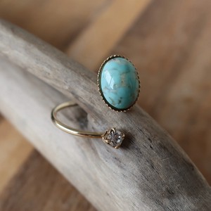 Turquoise/Lapis Lazuli Ring Jewelry Ladies' Made in Japan