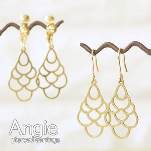 【Angie】 無垢真鍮 タフテッド ゴールド ピアス／イヤリング 4タイプ。