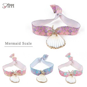 mermaid scale ヘアゴム ブレスレット ヘアアクセ 夏 サマー 海  天然貝 人魚 マーメイド ヒトデ