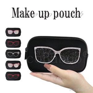 1 Pouch Make Up Make Pouch Neo Plain Material Glitter Eyeglass