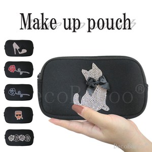 1 Pouch Make Up Pouch Make Pouch Neo Plain Material Glitter Cat Rose Heel