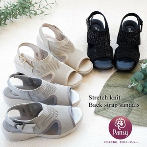 【2025年春夏/再入荷】pansy パンジー サンダル  バックベルト 厚底 フラット ニット 軽い コンフォート