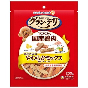 ［ユニ・チャーム］グラン・デリ おやつ 鶏ささみのやわらかミックス 野菜・チーズ入り 200g
