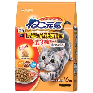 [ユニ・チャーム] ねこ元気 腎臓の健康維持用 13歳頃から まぐろ・かつお・白身魚入り 1.6kg