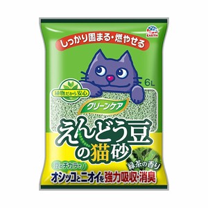 [アース・ペット] クリーンケア えんどう豆の猫砂 緑茶の香り 6L
