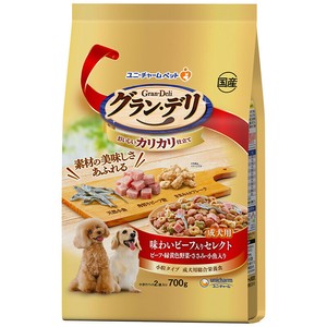[ユニ・チャーム] グラン・デリ カリカリ仕立て 成犬用 味わいビーフ入り セレクト 700g