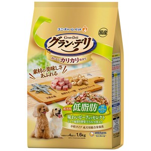 [ユニチャーム] グラン・デリ カリカリ仕立て 成犬用 低脂肪 味わいビーフ入りセレクト 1.6kg