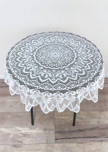 Tablecloth White Water-Repellent Finish 93cm Made in Japan