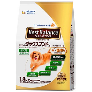 [ユニ・チャーム] ベストバランス カリカリ仕立て ミニチュア・ダックスフンド用 1.8kg