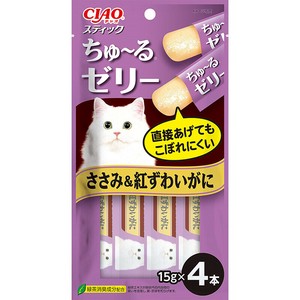 [いなばペットフード] CIAO スティック ちゅ〜るゼリー ささみ＆紅ずわいがに 15g×4本
