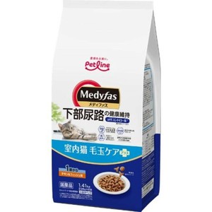 [ペットライン] メディファス 室内猫 毛玉ケアプラス 1歳から チキン＆フィッシュ味 1.41kg (235g×6)