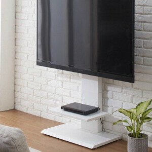 壁掛け風アングルテレビ台　ハイ  　ホワイト