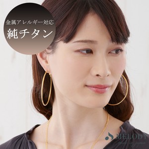 Pierced Earrings Titanium Post Jewelry Ladies 6.8cm Made in Japan