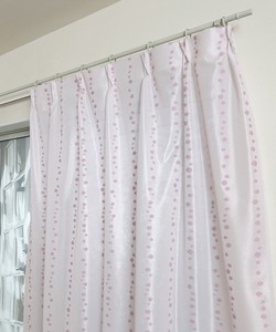 日本製 水玉柄 遮熱 保温 UV 外から見られにくい パイルミラーレースカーテン 100×108 パープル ( 2枚組）