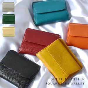 Wallet Cattle Leather Leather Slim Square Mini wallet
