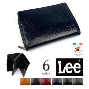 Bifold Wallet Round Fastener Genuine Leather 6-colors