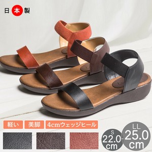【即納】足首フィットゴムベルト サンダル ローヒール 日本製 靴 レディースシューズ 婦人靴【定番商品】