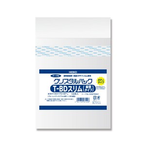 ヘイコー OPP袋 クリスタルパック テープ付 ボディータイプ ブルーレイスリムディスク 縦型用 100枚