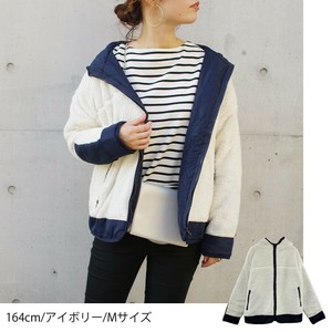 裏キルトフード付きボアブルゾン AW