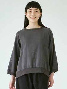 胸ポケットプルオーバーブラウス　綿ツイルWフェイス　5色展開　M L LL 3L  《大きいサイズ》