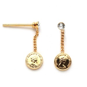 耳环 硬币 宝石 日本制造