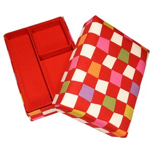 Sewing/Dressmaking Item Red Sewing Box Japanese Pattern Checkered