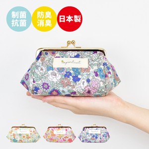 化妆包 女士 小物收纳盒 口金包 花卉图案 日本制造