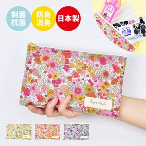 Pouch Antibacterial Finishing Floral Pattern Small Case Ladies Made in Japan
