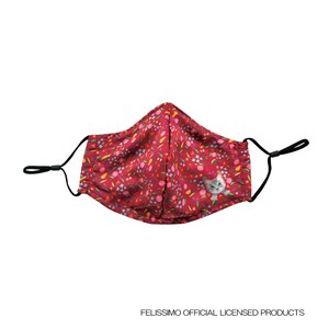 FELISSIMO Cat Hot Mask Floral Pattern Series Wine Red