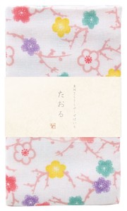 日本製 がーぜたおる 『梅ちらし』 フェイスタオル