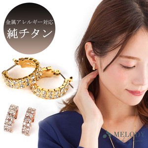 钛耳针耳环 巴洛克碎石 宝石 日本制造